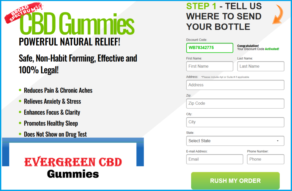 Evergreen CBD Gummies Order